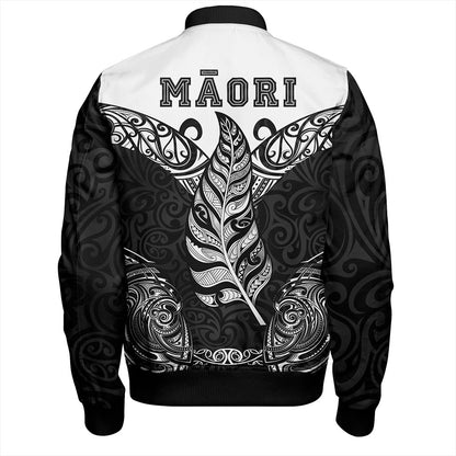 New Zealand Bomber Jacket Maori Silver Fern Tattoo Tribal