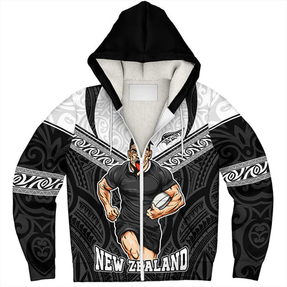 New Zealand Sherpa Hoodie Rugby Maori Tribal Sport Style