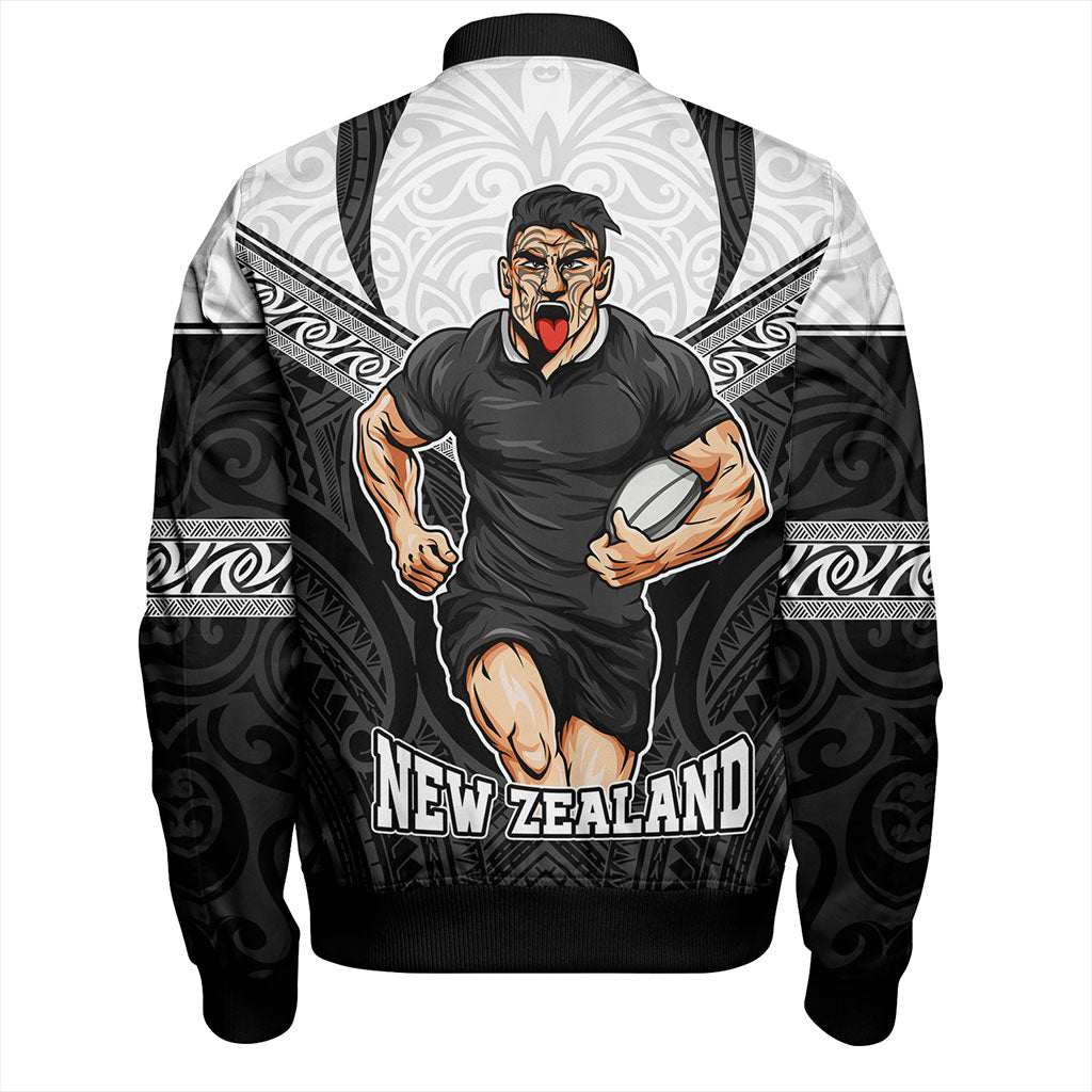 New Zealand Bomber Jacket Rugby Maori Tribal Sport Style