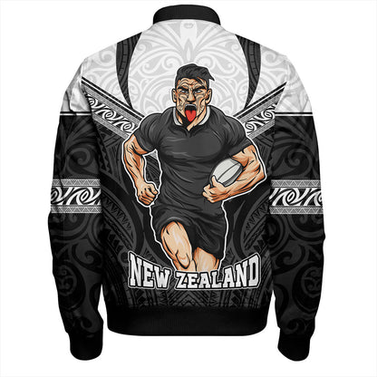 New Zealand Bomber Jacket Rugby Maori Tribal Sport Style