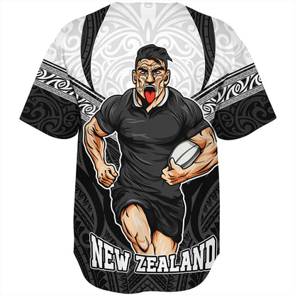 New Zealand Baseball Shirt Rugby Maori Tribal Sport Style