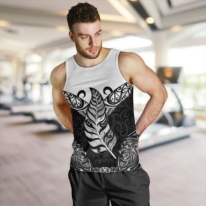 New Zealand Tank Top Maori Silver Fern Tattoo Tribal