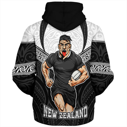 New Zealand Sherpa Hoodie Rugby Maori Tribal Sport Style