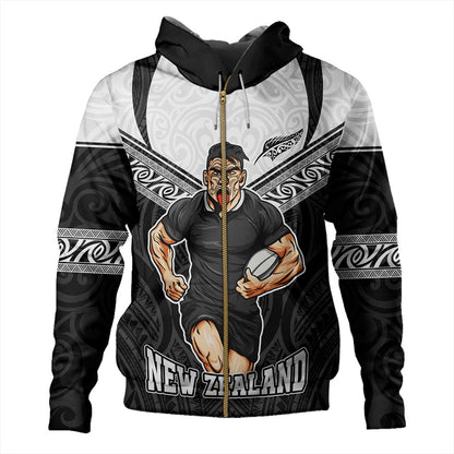 New Zealand Hoodie Rugby Maori Tribal Sport Style