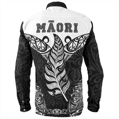New Zealand Long Sleeve Shirt Maori Silver Fern Tattoo Tribal