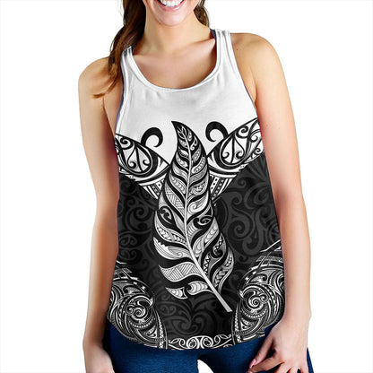 New Zealand Women Tank Maori Silver Fern Tattoo Tribal
