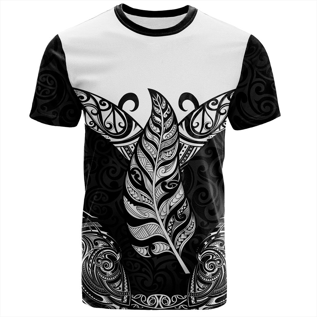New Zealand T-Shirt Maori Silver Fern Tattoo Tribal
