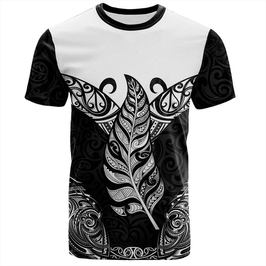 New Zealand T-Shirt Maori Silver Fern Tattoo Tribal