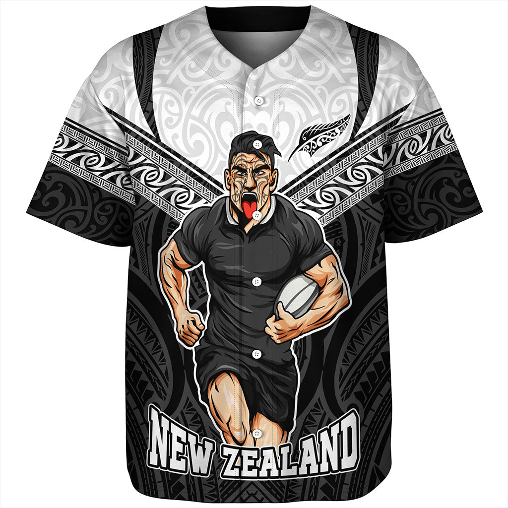 New Zealand Baseball Shirt Rugby Maori Tribal Sport Style