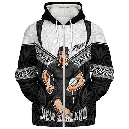 New Zealand Sherpa Hoodie Rugby Maori Tribal Sport Style