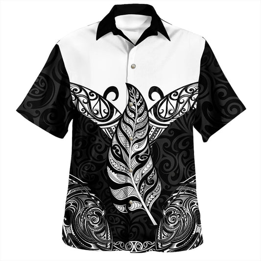 New Zealand Hawaiian Shirt Maori Silver Fern Tattoo Tribal