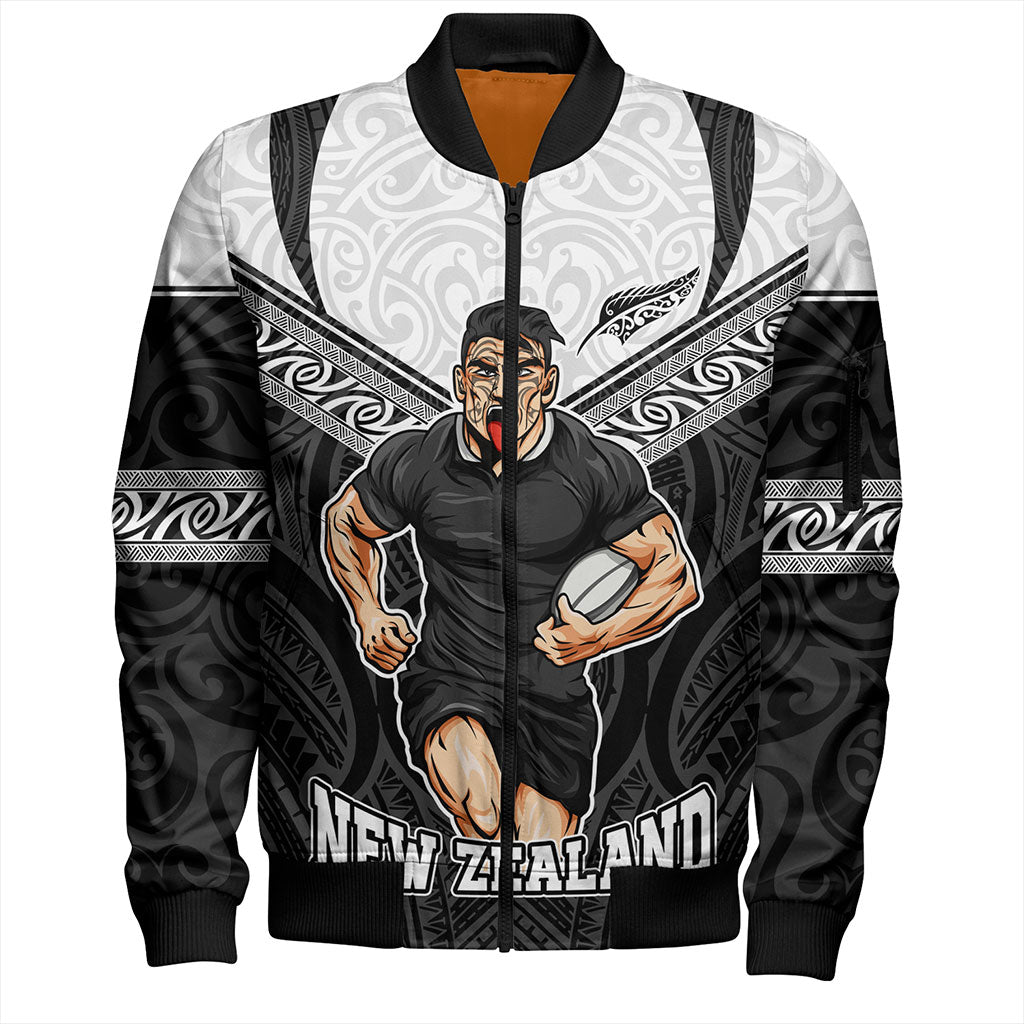 New Zealand Bomber Jacket Rugby Maori Tribal Sport Style