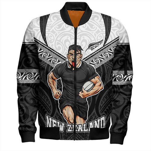 New Zealand Bomber Jacket Rugby Maori Tribal Sport Style