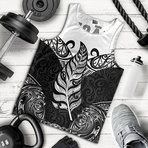New Zealand Tank Top Maori Silver Fern Tattoo Tribal