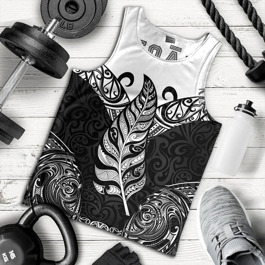 New Zealand Tank Top Maori Silver Fern Tattoo Tribal