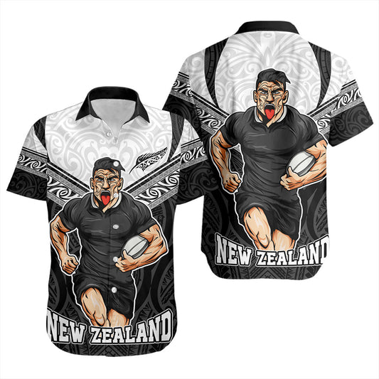 New Zealand Short Sleeve Shirt Rugby Maori Tribal Sport Style