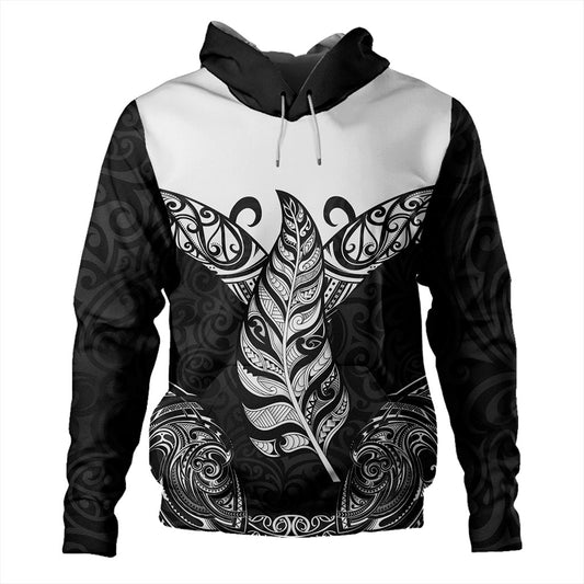 New Zealand Hoodie Maori Silver Fern Tattoo Tribal