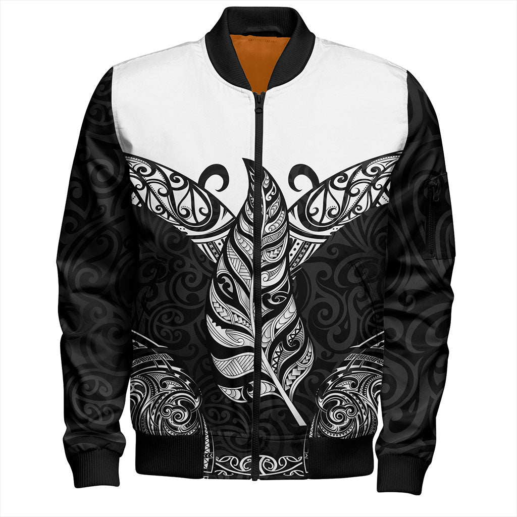 New Zealand Bomber Jacket Maori Silver Fern Tattoo Tribal