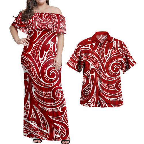 Polynesia Combo Dress And Shirt Maori Tribal Pattern
