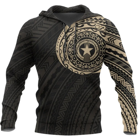 Northern Mariana Islands Micronesia Hoodie - Northern Mariana Islands Micronesia Flag Polynesian Tattoo Style