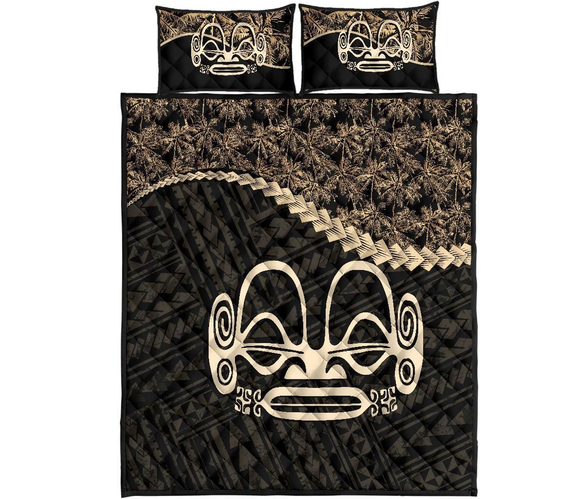 Marquesas Islands Polynesian Quilt Bed Set Golden Coconut