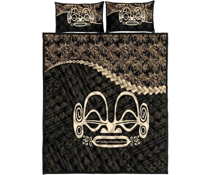 Marquesas Islands Polynesian Quilt Bed Set Golden Coconut