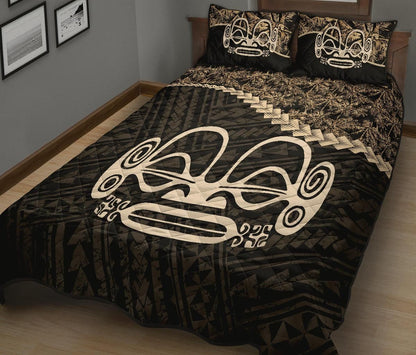 Marquesas Islands Polynesian Quilt Bed Set Golden Coconut