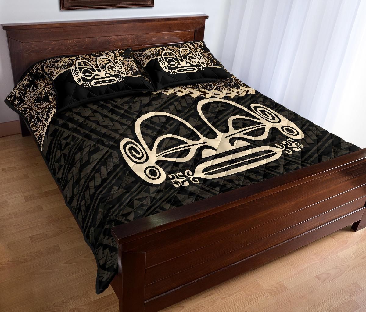 Marquesas Islands Polynesian Quilt Bed Set Golden Coconut