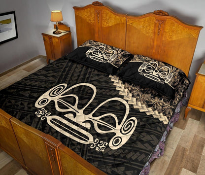 Marquesas Islands Polynesian Quilt Bed Set Golden Coconut