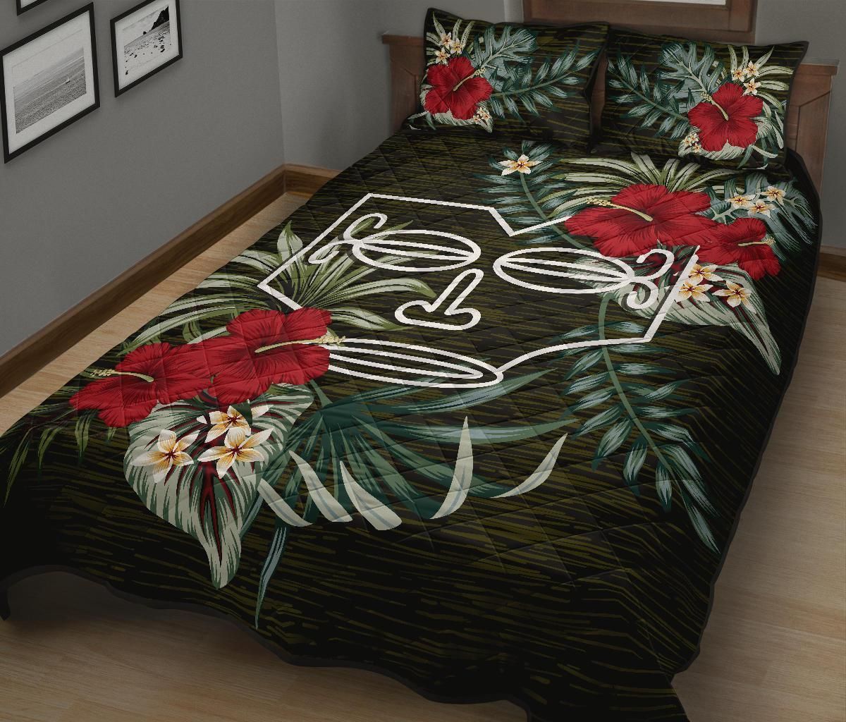 Marquesas Islands Polynesian Quilt Bed Set - Special Hibiscus