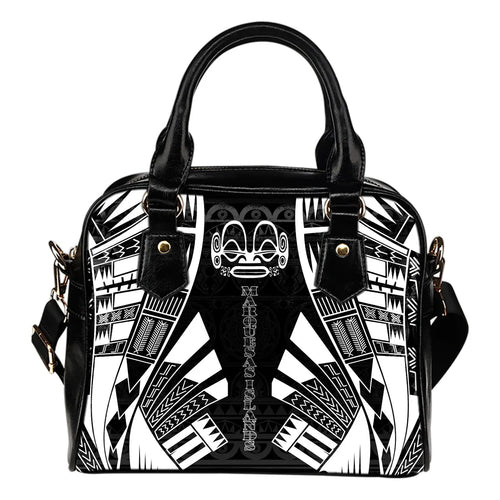 Marquesas Islands Shoulder Handbag - Polynesian Tattoo Black