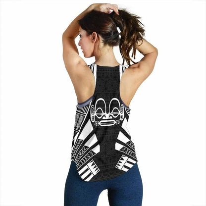 Marquesas Islands Women Racerback Tank - Polynesian Tattoo Black