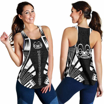 Marquesas Islands Women Racerback Tank - Polynesian Tattoo Black