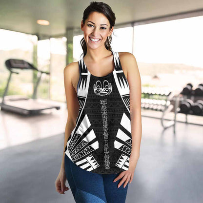Marquesas Islands Women Racerback Tank - Polynesian Tattoo Black