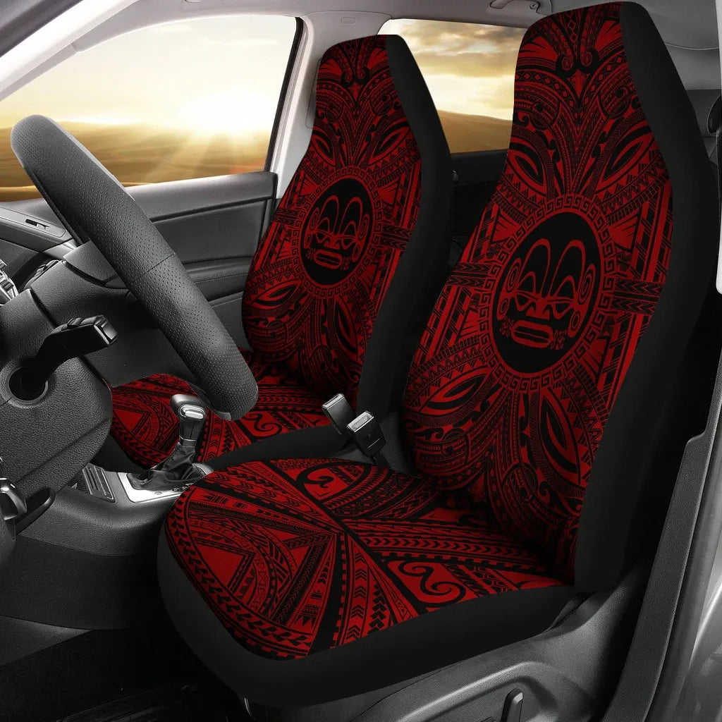 Marquesas Islands Car Seat Cover - Marquesas Islands Coat Of Arms Polynesian Red Black