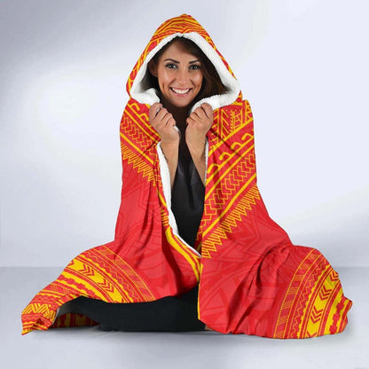 Marquesas Islands Flag Polynesian Chief Hooded Blanket