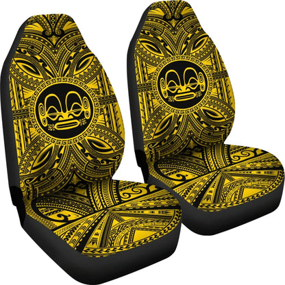 Marquesas Islands Car Seat Cover - Marquesas Islands Coat Of Arms Polynesian Gold Black