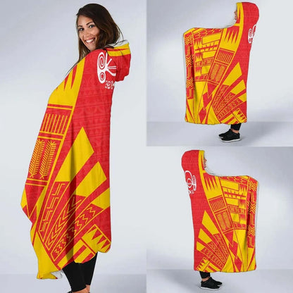 Marquesas Islands Hooded Blanket - Polynesian Tattoo Flag