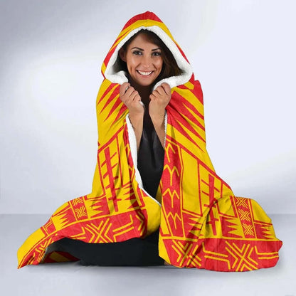 Marquesas Islands Hooded Blanket - Polynesian Tattoo Flag