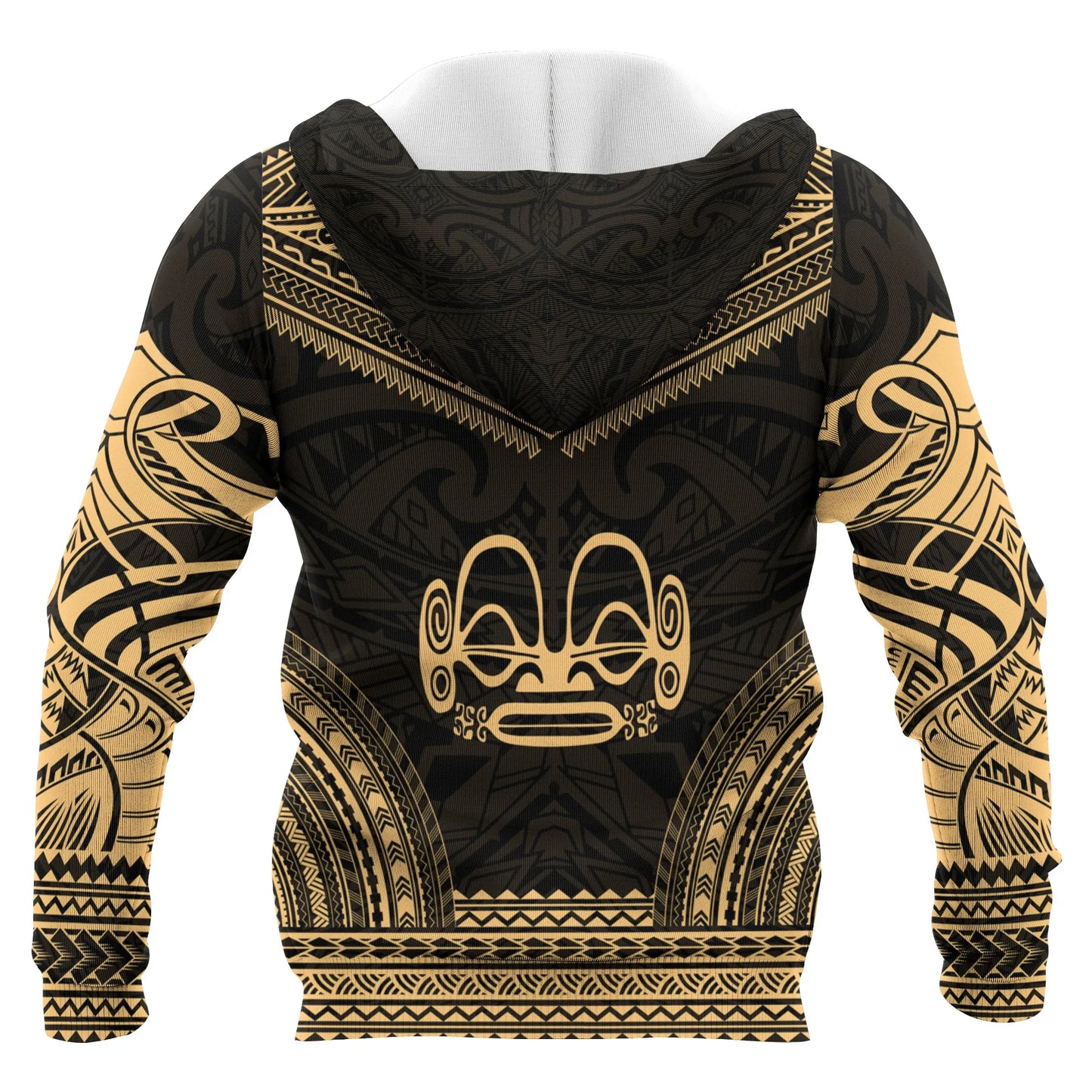 Marquesas Islands Polynesian Chief Custom Personalised Hoodie - Gold Version