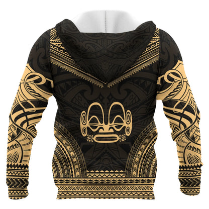 Marquesas Islands Polynesian Chief Custom Personalised Hoodie - Gold Version