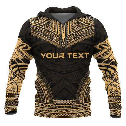 Marquesas Islands Polynesian Chief Custom Personalised Hoodie - Gold Version