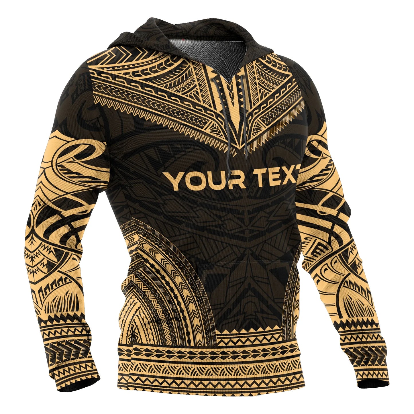 Marquesas Islands Polynesian Chief Custom Personalised Hoodie - Gold Version