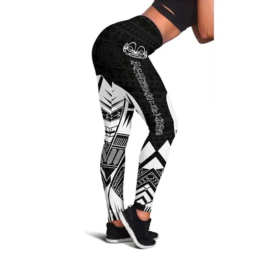 Marquesas Islands Polynesian Legging - Polynesian Tattoo Black Version