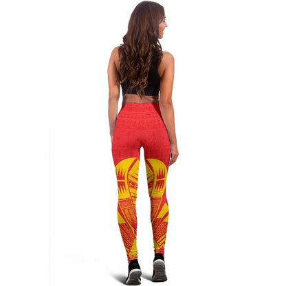 Marquesas Islands Polynesian Legging - Polynesian Tattoo Flag Version