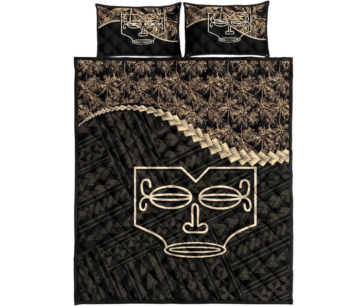 Marquesas Islands Polynesian Quilt Bed Set Golden Coconut