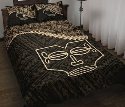Marquesas Islands Polynesian Quilt Bed Set Golden Coconut