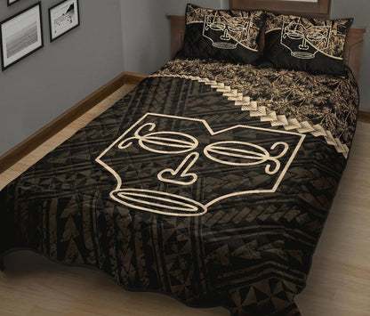 Marquesas Islands Polynesian Quilt Bed Set Golden Coconut