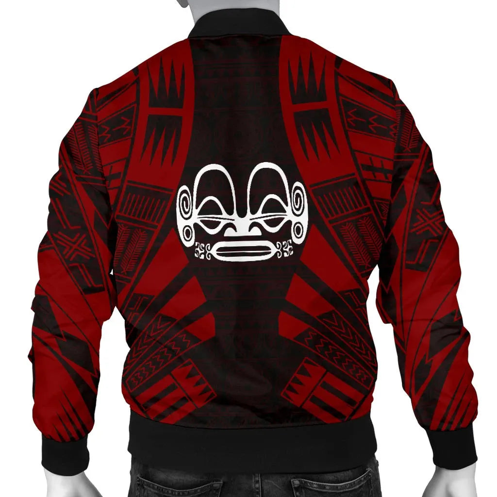 Marquesas Islands Bomber Jackets - Polynesian Tattoo Red