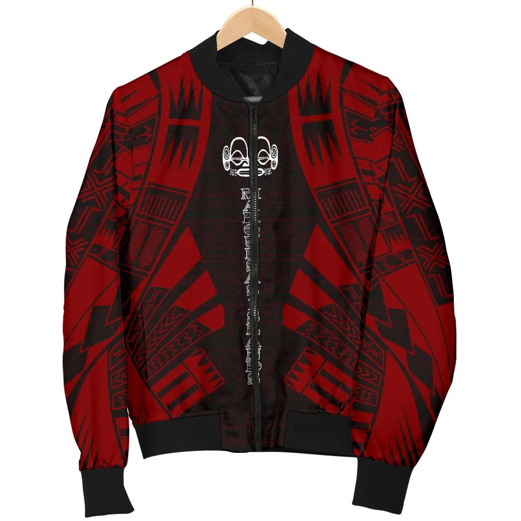 Marquesas Islands Bomber Jackets - Polynesian Tattoo Red